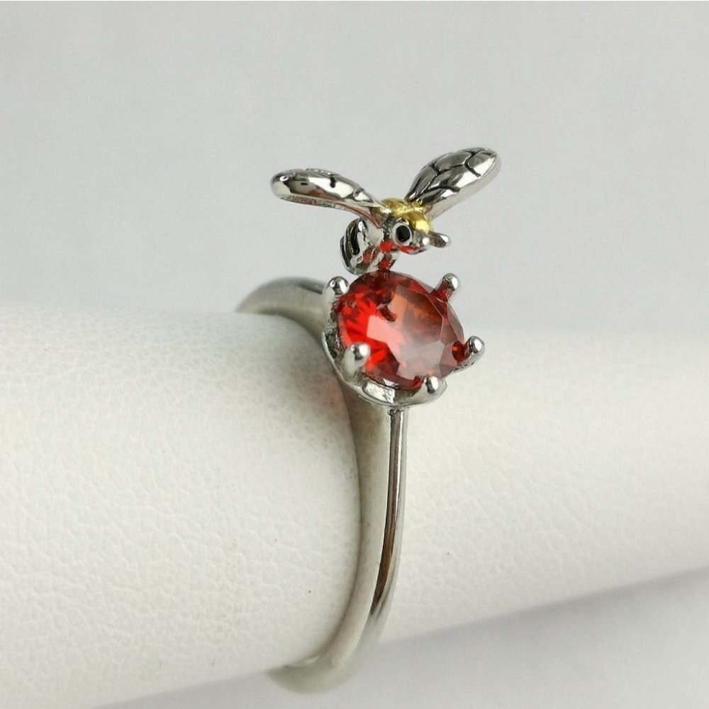 Spessartite Garnet Bee sterling silver ring size 7 🆕 - Picture 4 of 11